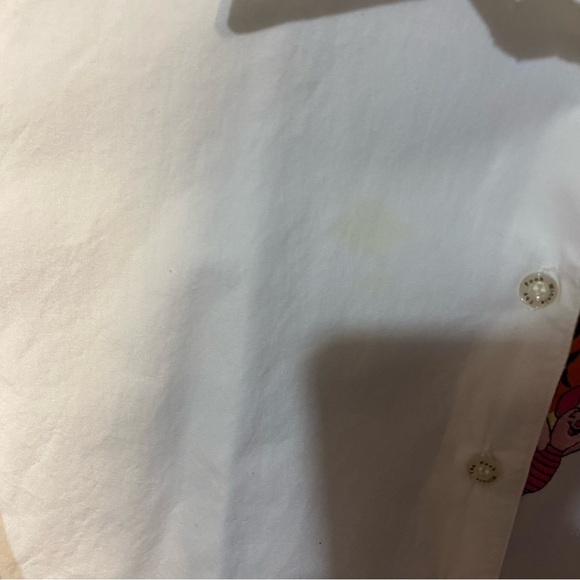 Disney White Shirt Women Large Winnie the Pooh Piglet Tigger Embroidered *Flaw - Picture 3 of 15